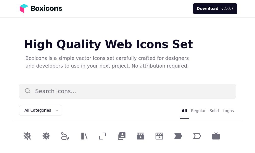 Screenshot of Boxicons