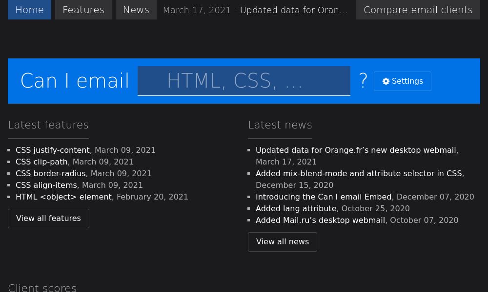 Screenshot of Can I E-Mail