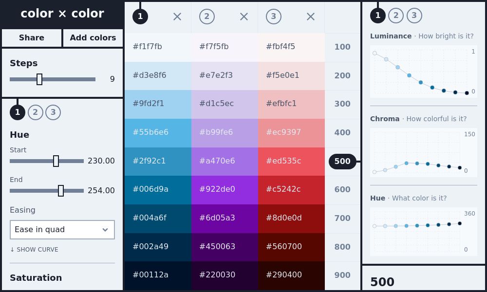 Screenshot of color × color