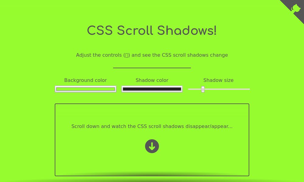 Screenshot of CSS Scroll Shadows