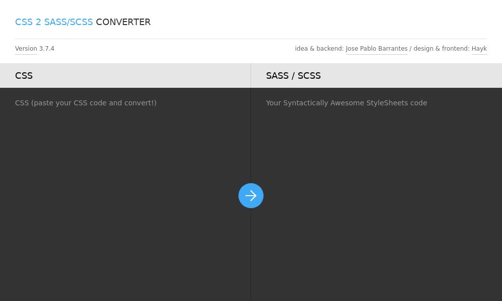 Screenshot of css2sass