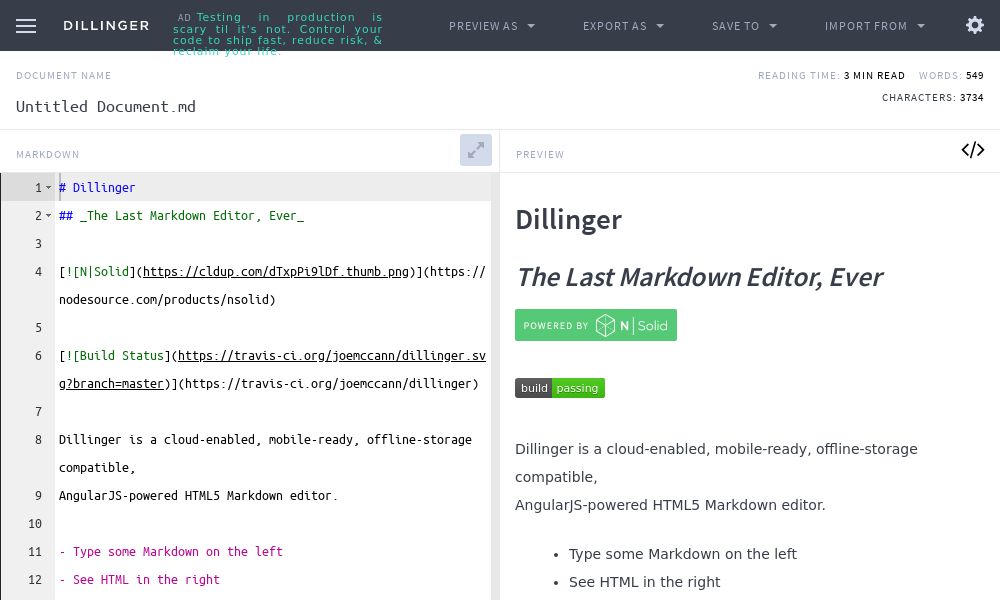 Screenshot of Dillinger