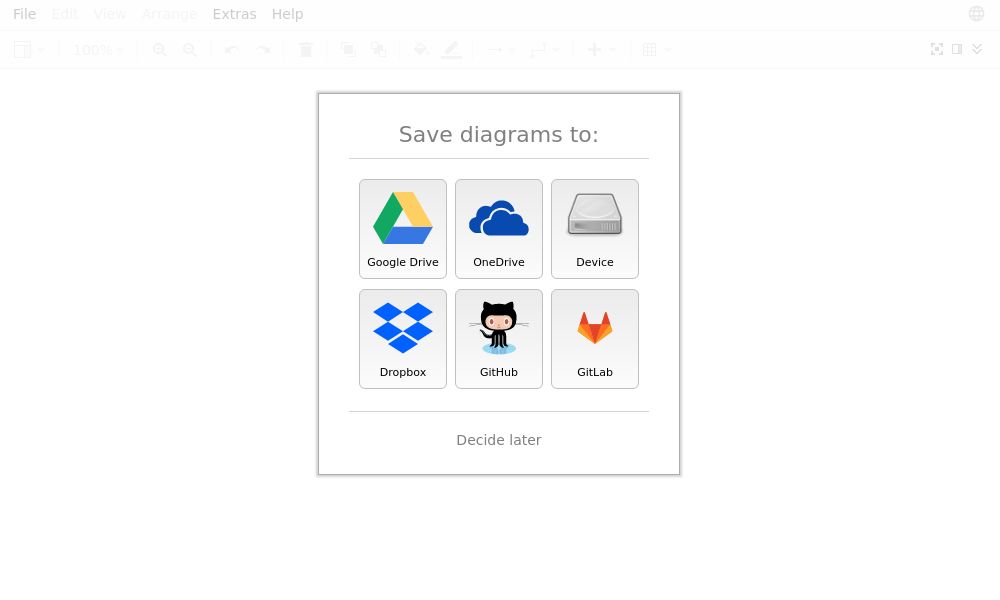 Screenshot of draw.io