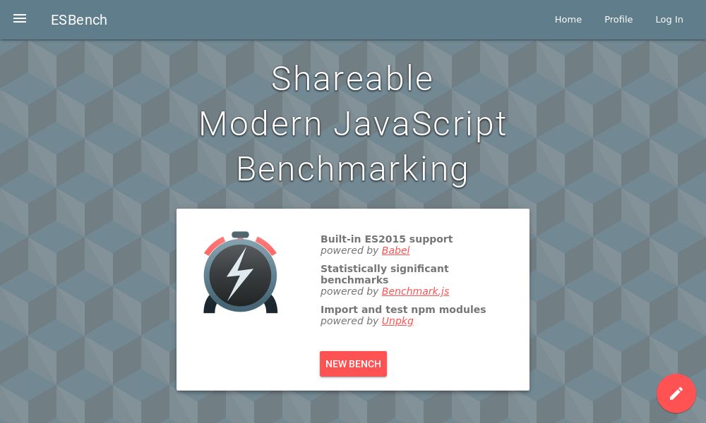 Screenshot of ESBench
