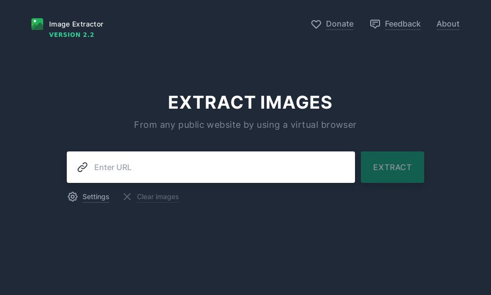 Screenshot of extract.pics