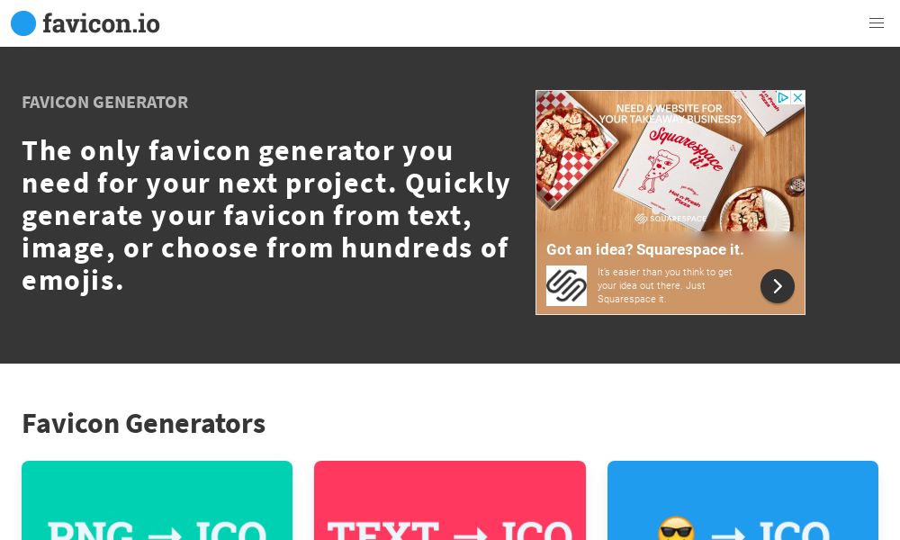Screenshot of favicon.io