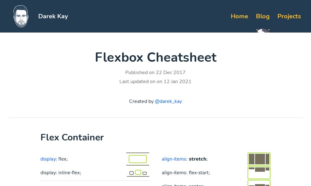 Screenshot of Flexbox Cheatsheet