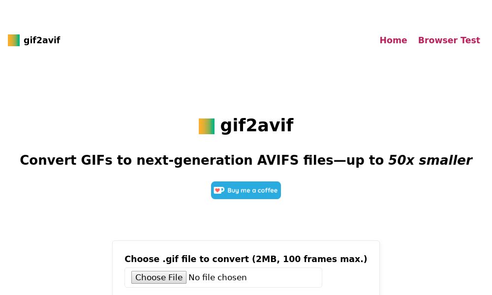 Screenshot of gif2avif