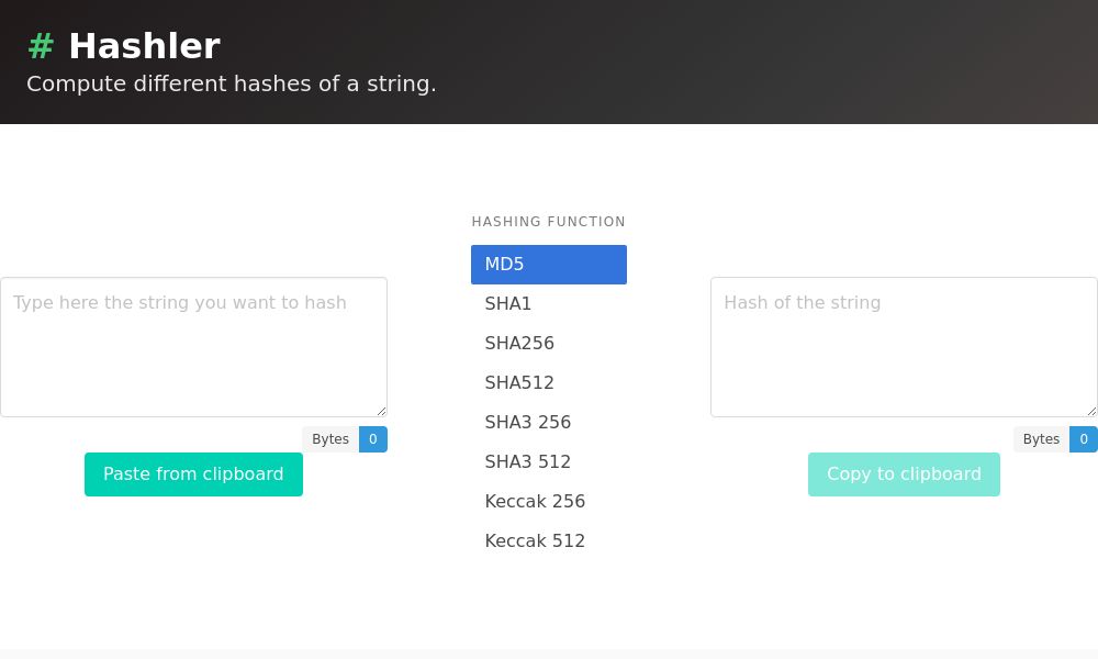 Screenshot of Hashler