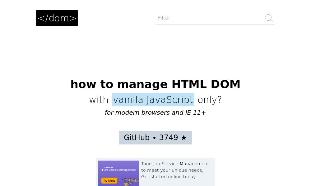 Screenshot of HTML DOM
