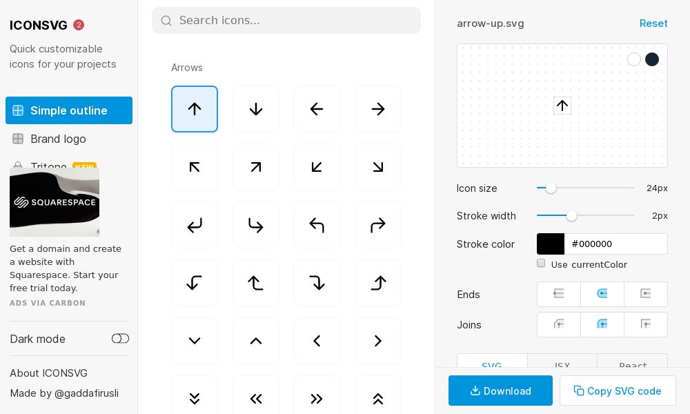 Screenshot of IconSVG