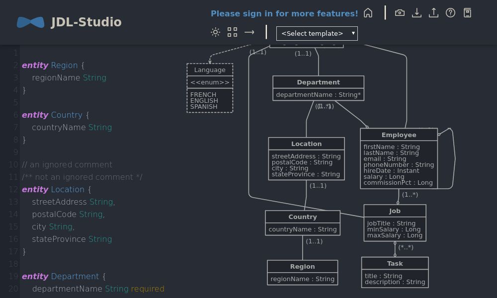 Screenshot of JDL-Studio
