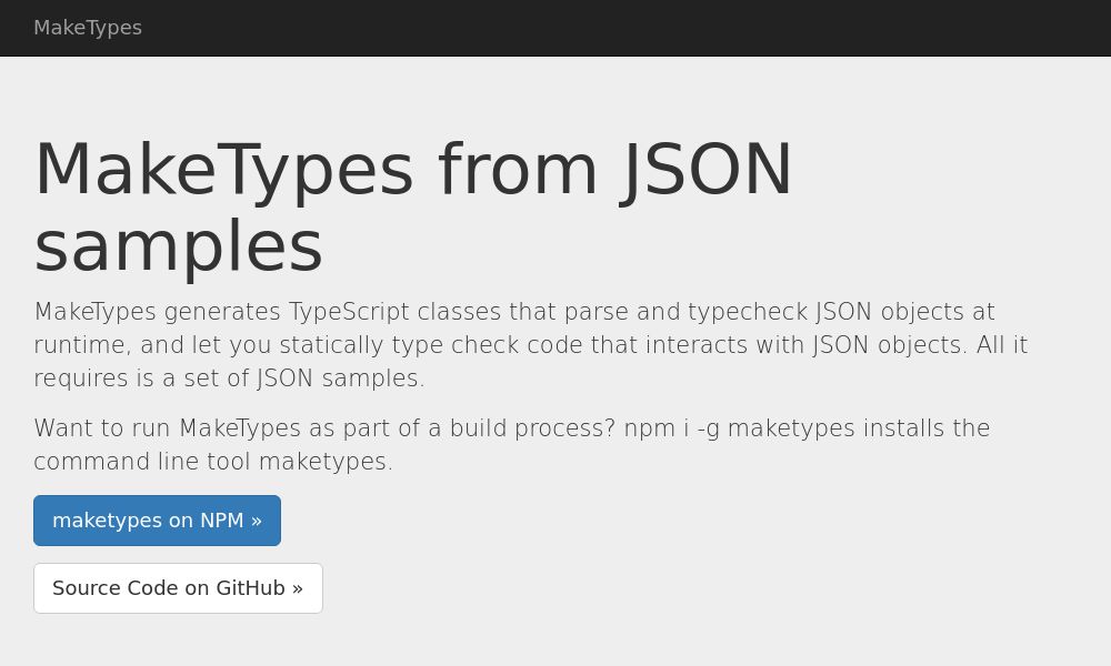 Screenshot of MakeTypes