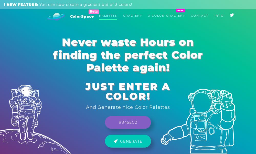 Screenshot of MyColorSpace