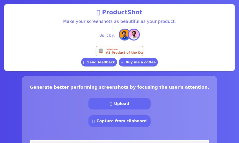 Screenshot of ProductShot