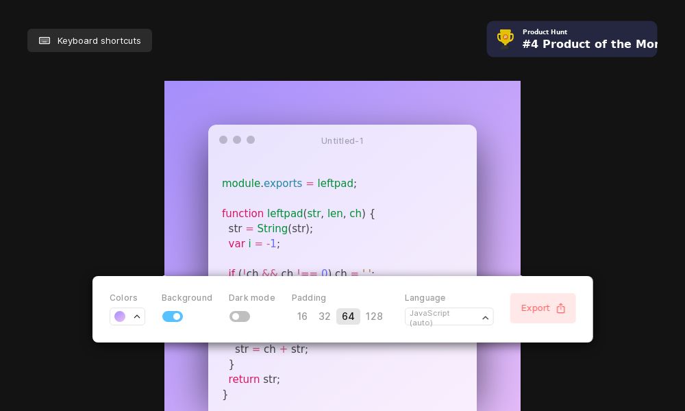 Screenshot of Ray.so