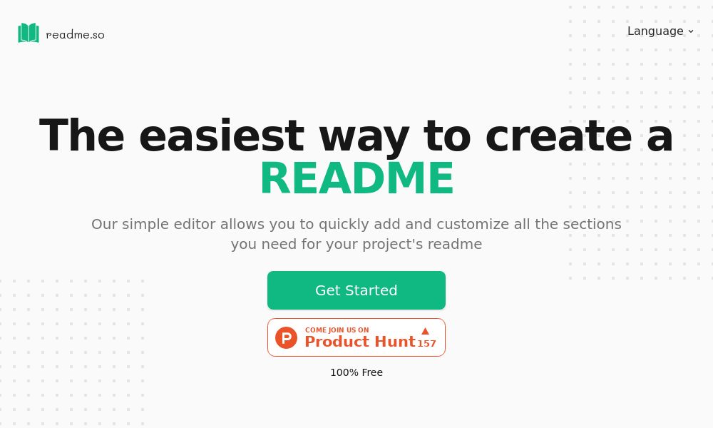 Screenshot of readme.so