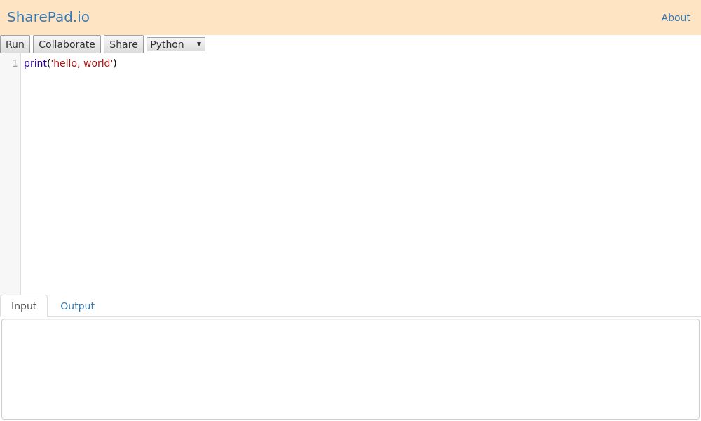 Screenshot of SharePad.io