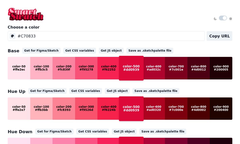 Screenshot of Smart Swatch Generator