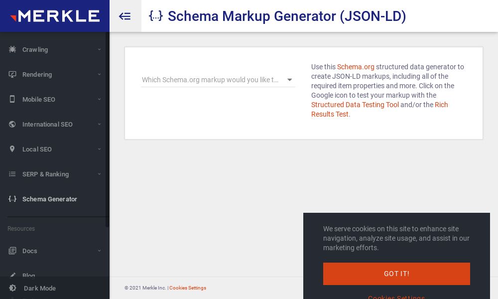Screenshot of Structured Data Schema Generator