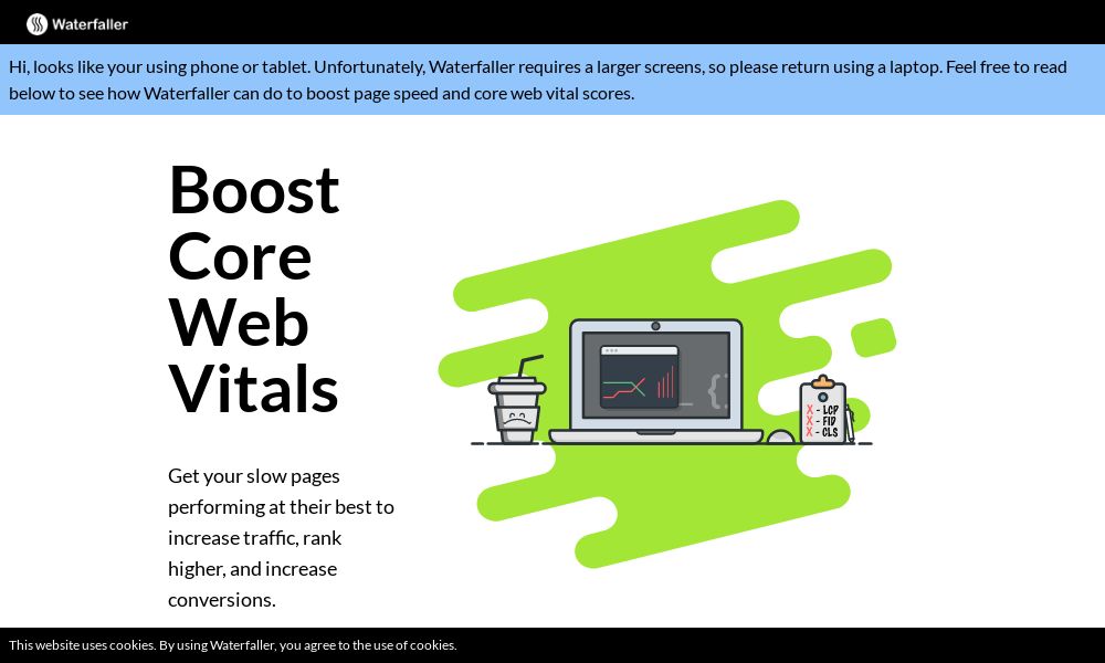 Screenshot of waterfaller.dev